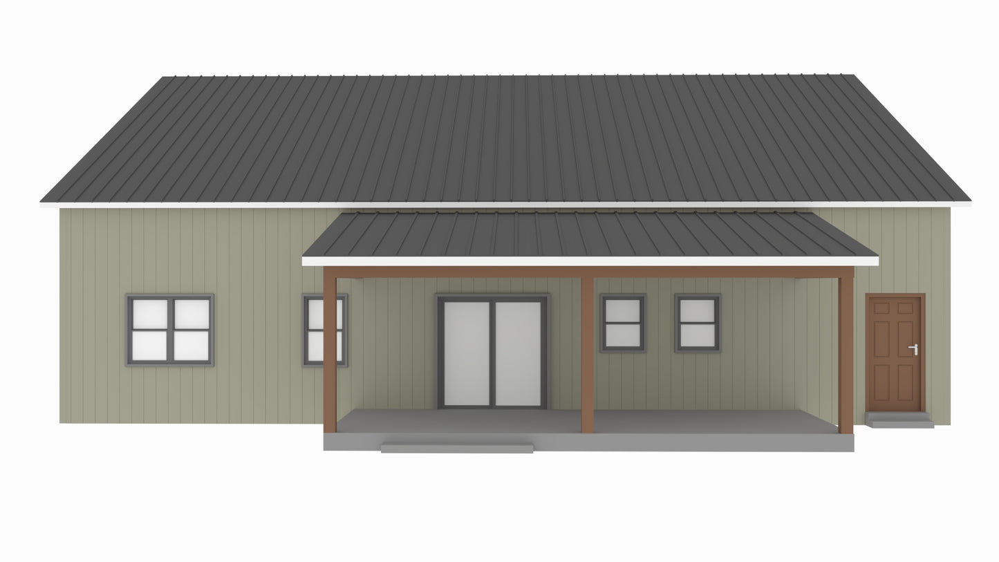 PL-64021 Damon Barndominium House Plan