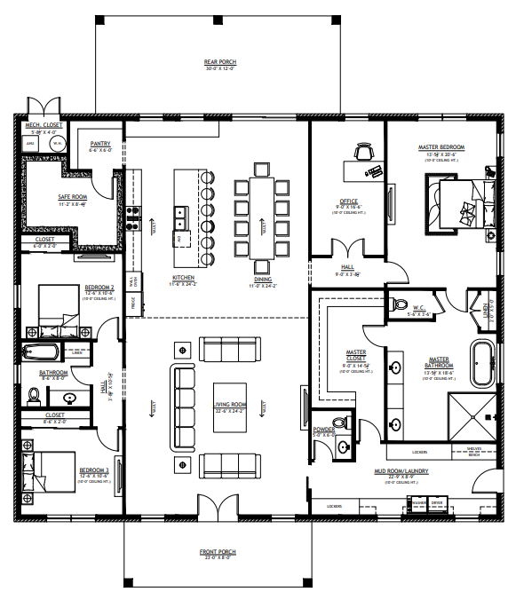 PL-64021 Damon Barndominium House Plan