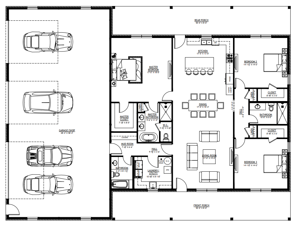 PL-64023 Sanders Barndominium House Plan