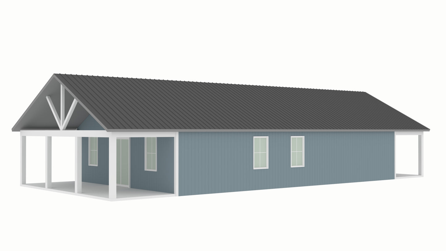 PL-64029 Adrian Barndominium House Plan