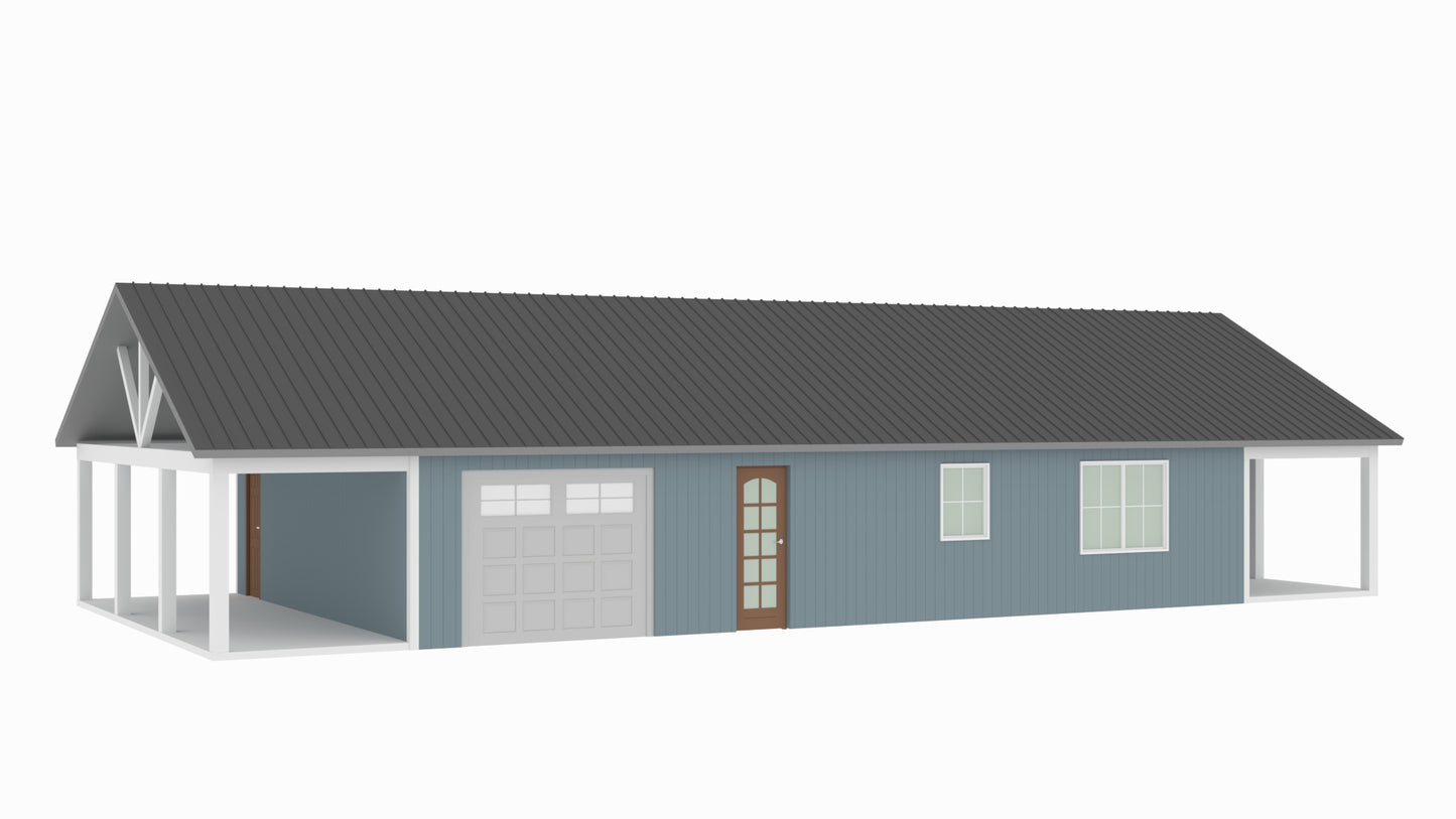 PL-64029 Adrian Barndominium House Plan
