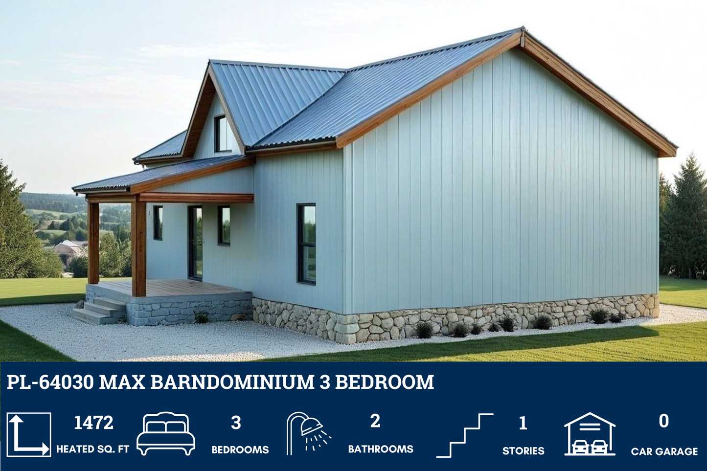 PL-64030 Max Barndominium House Plan