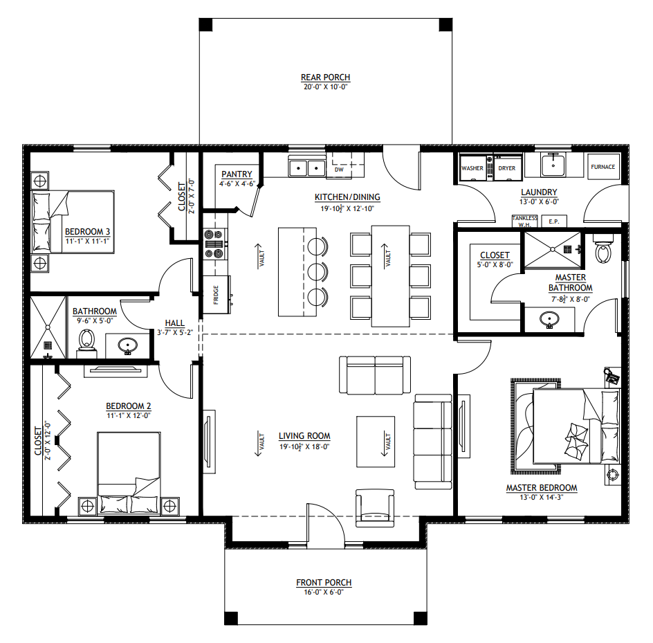 PL-64030 Max Barndominium House Plan