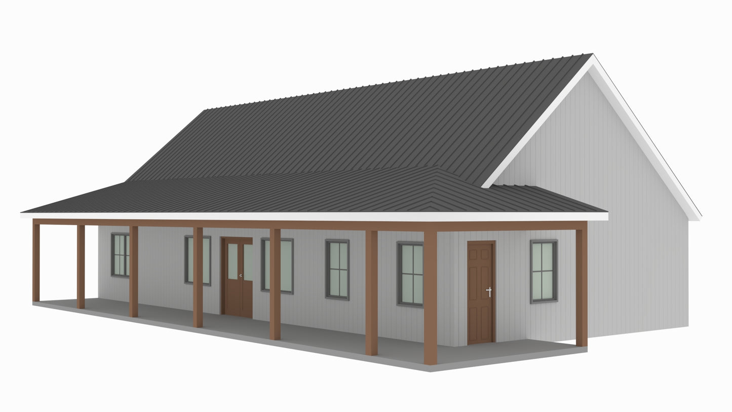 PL-64031 Ford Barndominium House Plan