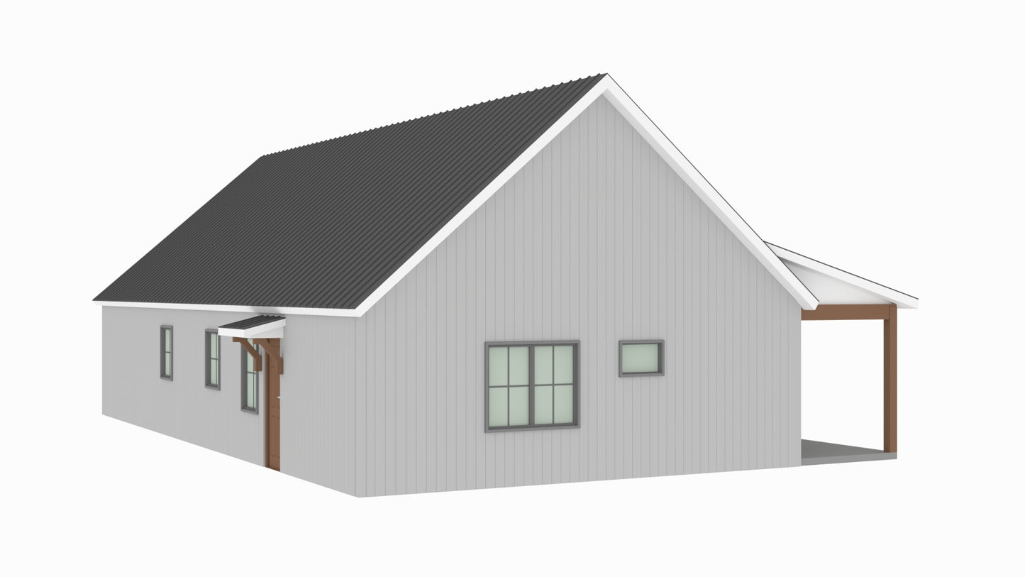 PL-64031 Ford Barndominium House Plan