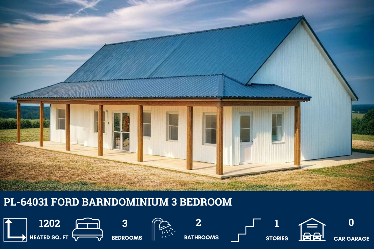 PL-64031 Ford Barndominium House Plan