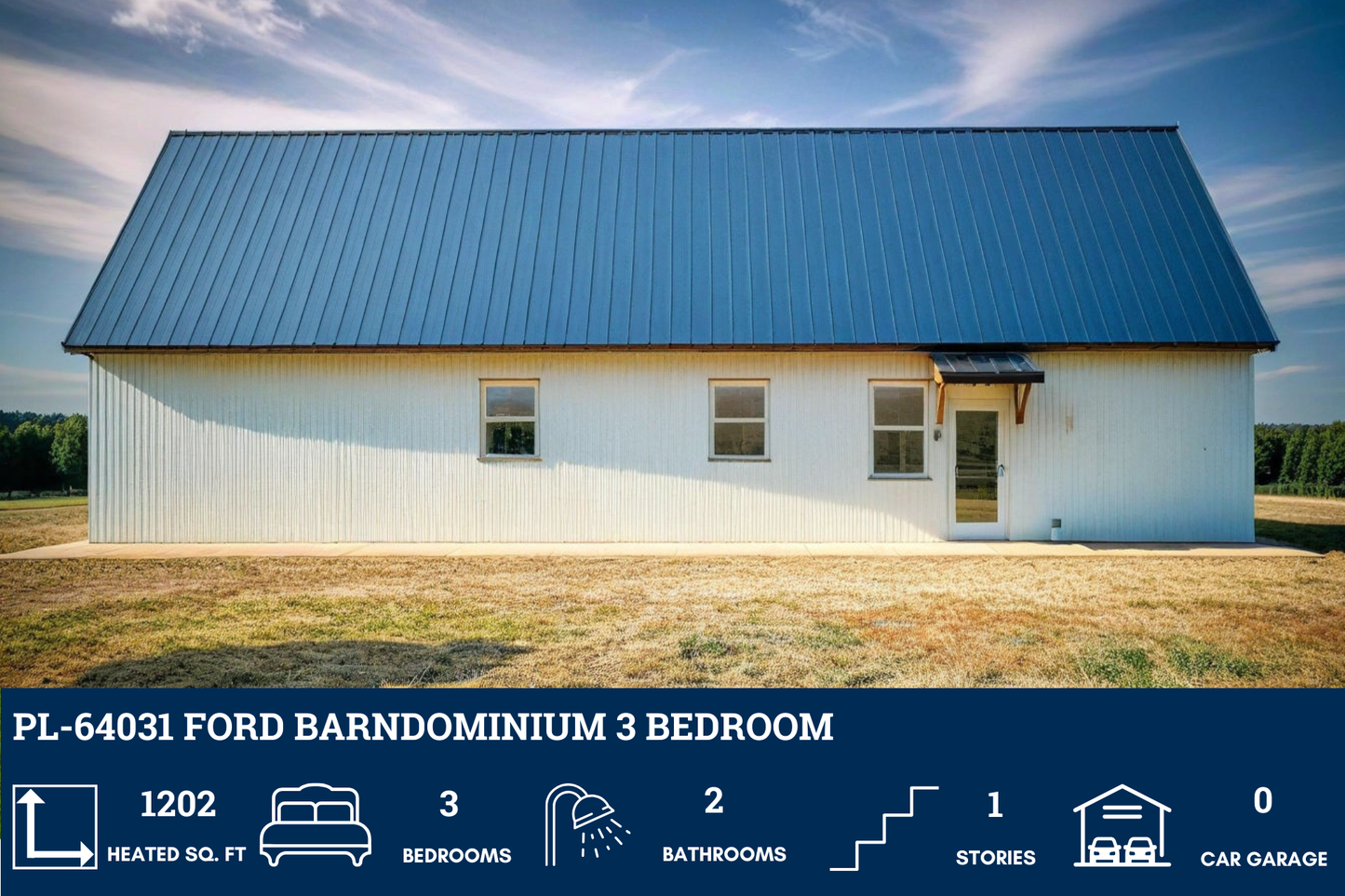 PL-64031 Ford Barndominium House Plan