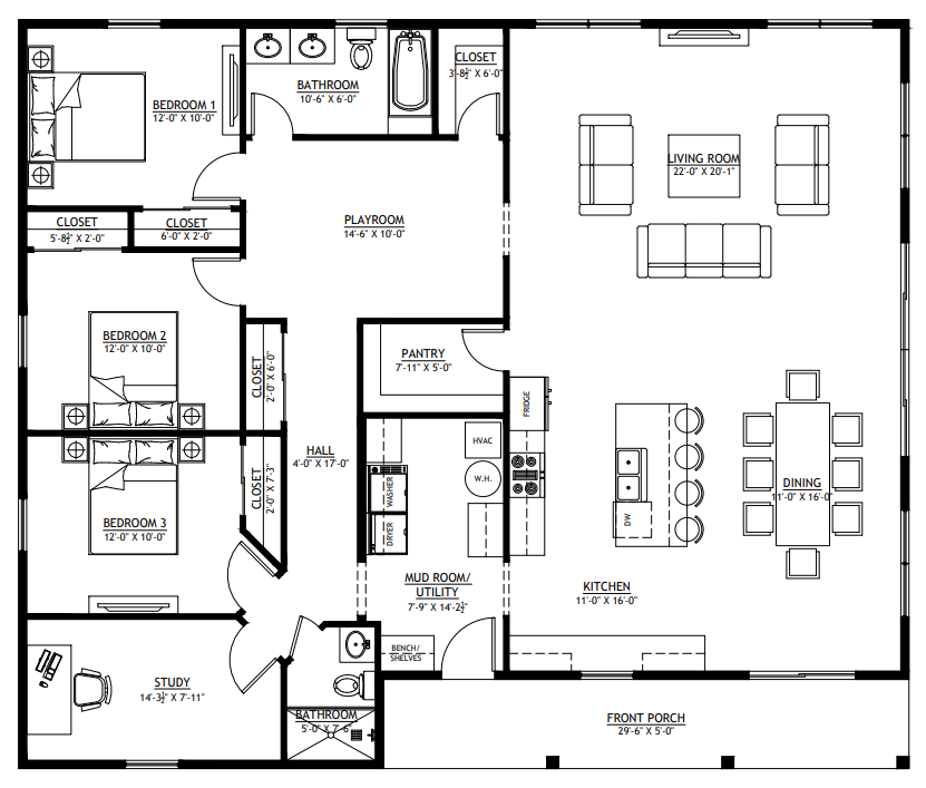 PL-64038 Caesar Barndominium House Plan