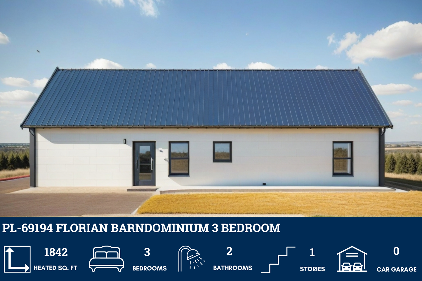 PL-69194 Florian Barndominium House Plan