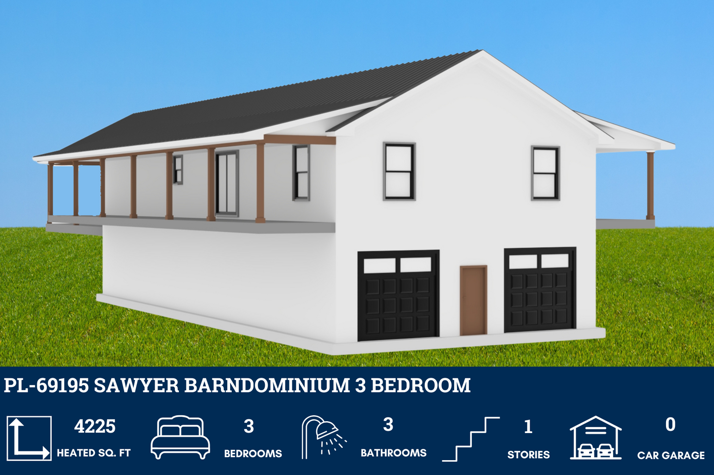 PL-69195 Sawyer Barndominium House Plan