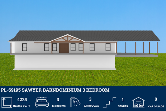 PL-69195 Sawyer Barndominium House Plan