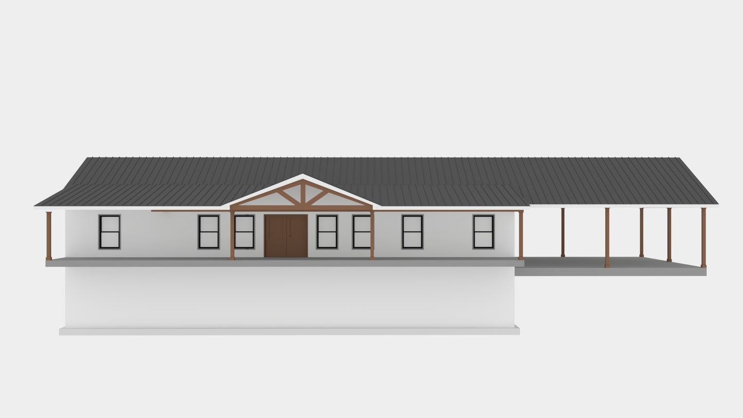 PL-69195 Sawyer Barndominium House Plan