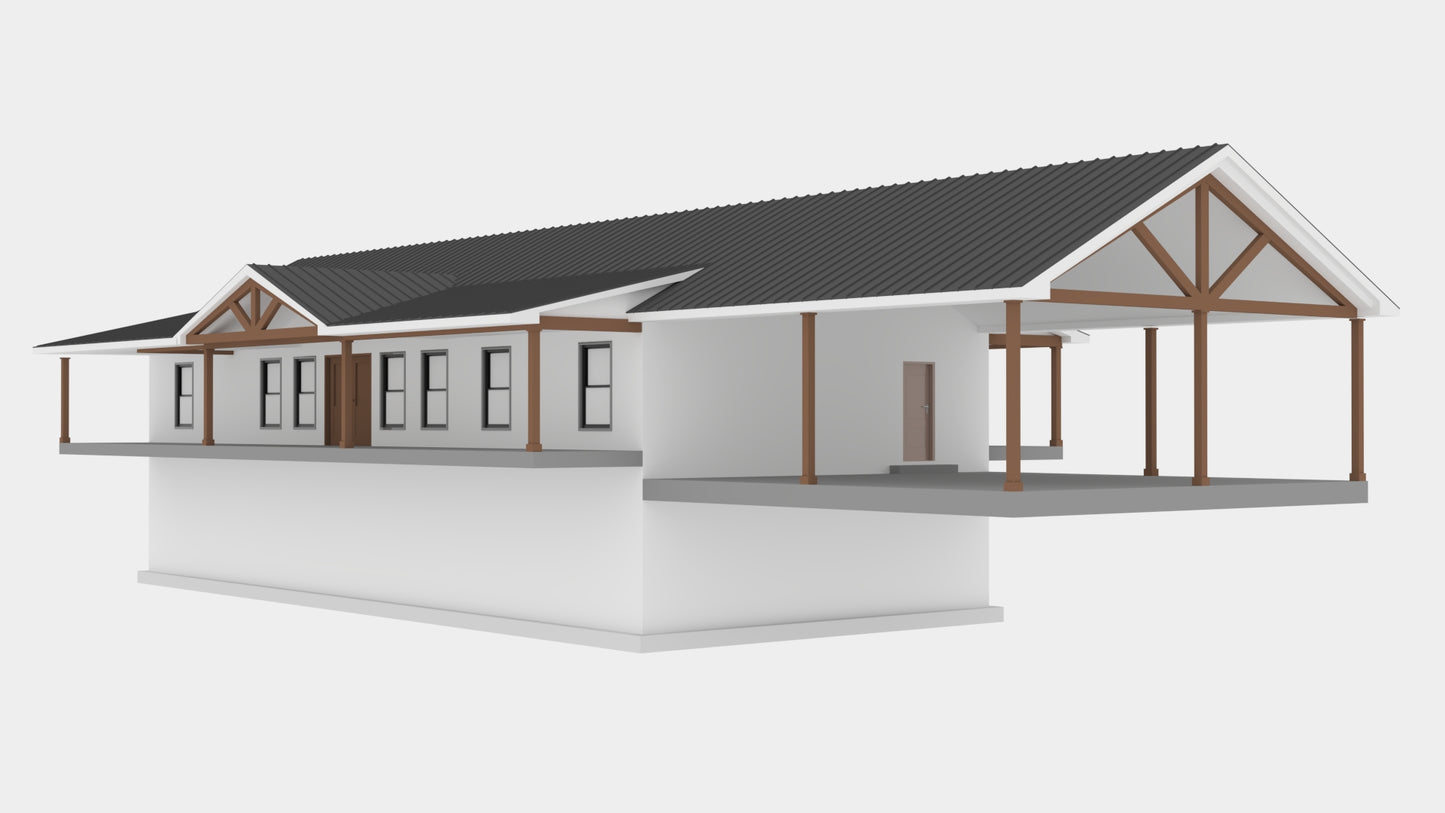 PL-69195 Sawyer Barndominium House Plan