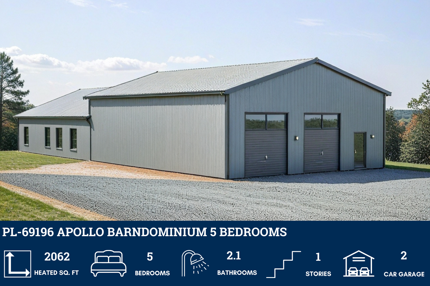 PL-69196 Apollo Barndominium House Plan
