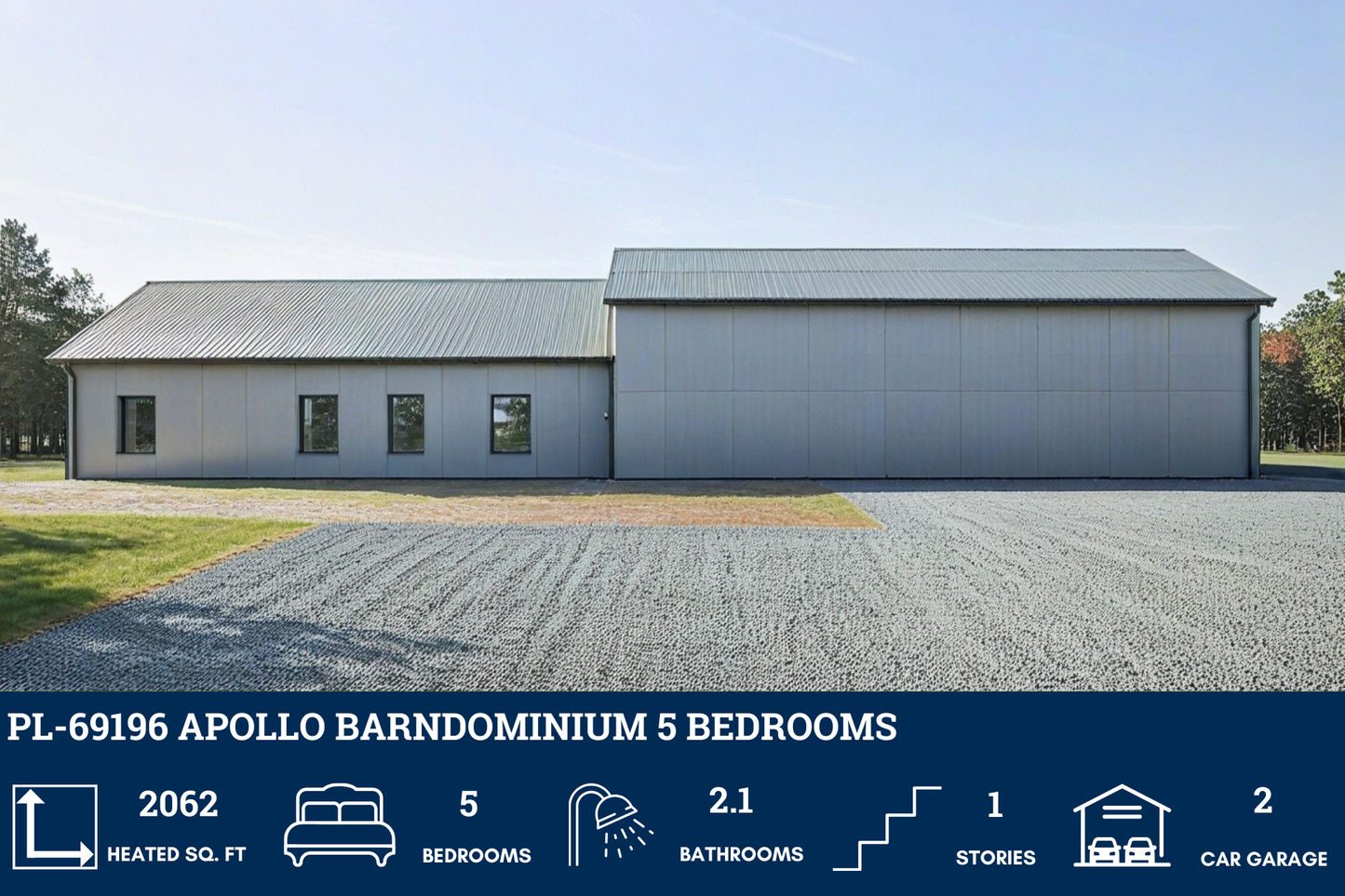 PL-69196 Apollo Barndominium House Plan