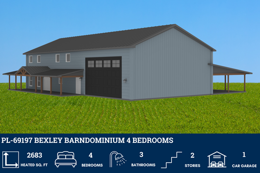 PL-69197 Bexley Barndominium House Plan