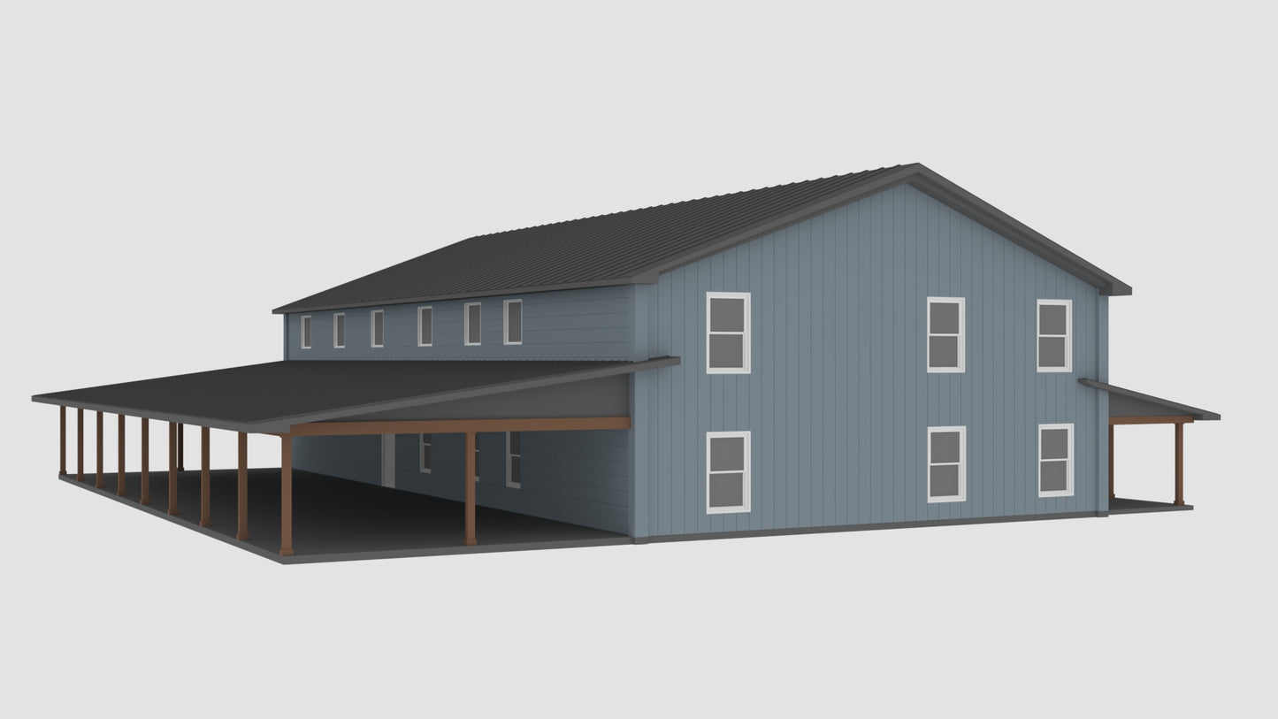 PL-69197 Bexley Barndominium House Plan