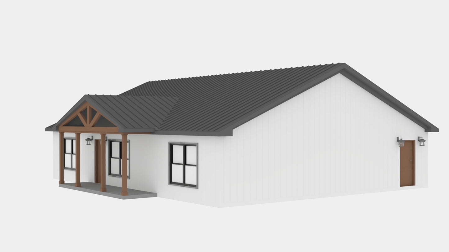 PL-69199 Victoria Barndominium House Plan