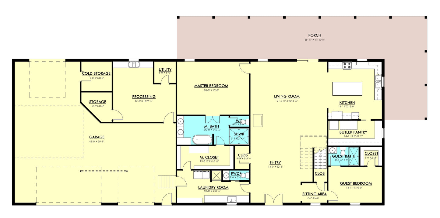 PL-69200 Darwin Barndominium House Plan
