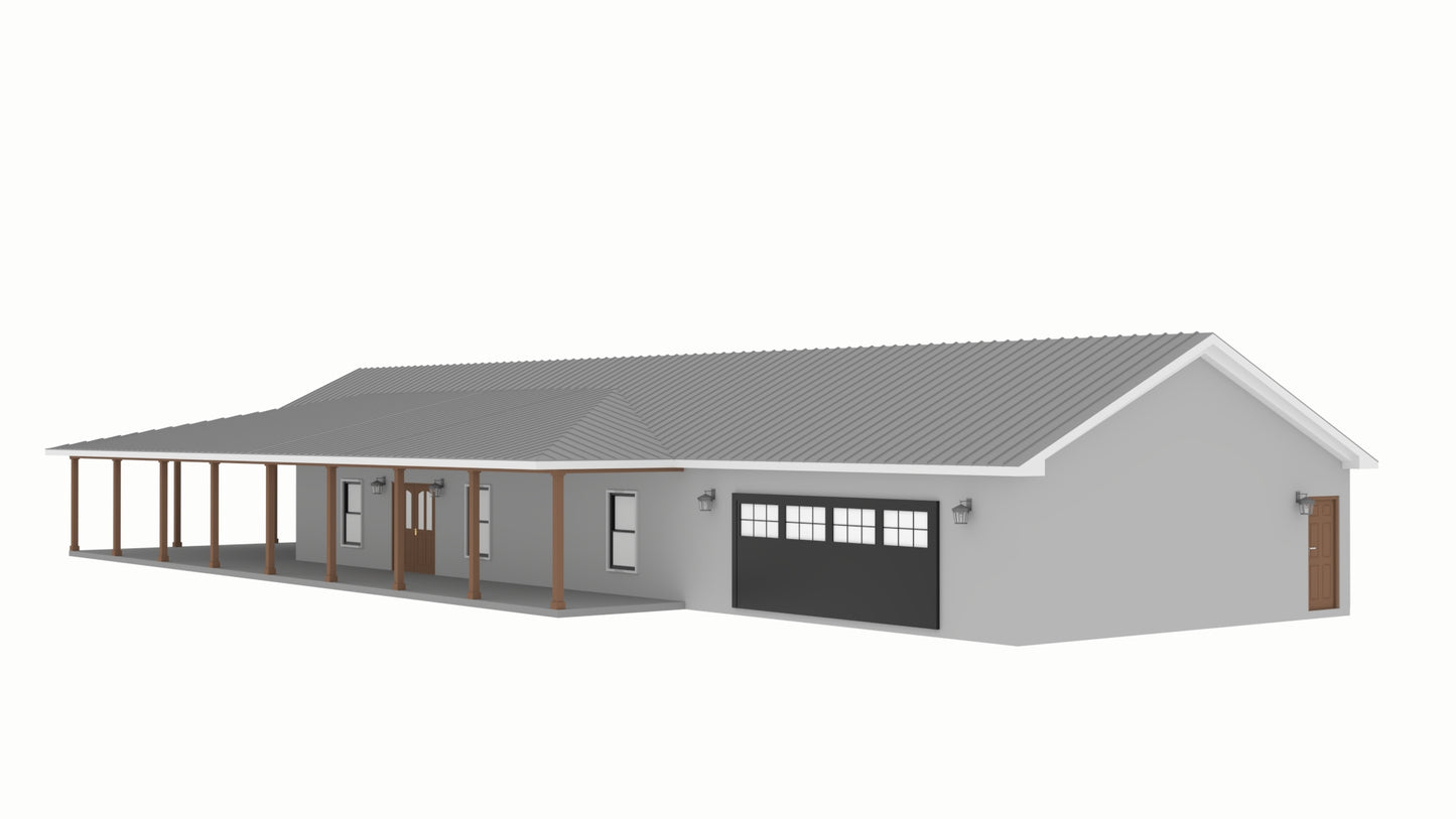 PL-69202 Marcell Barndominium House Plan