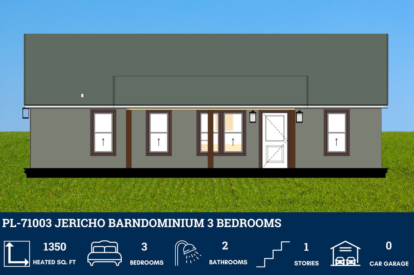 PL-71003 Jericho Barndominium House Plan