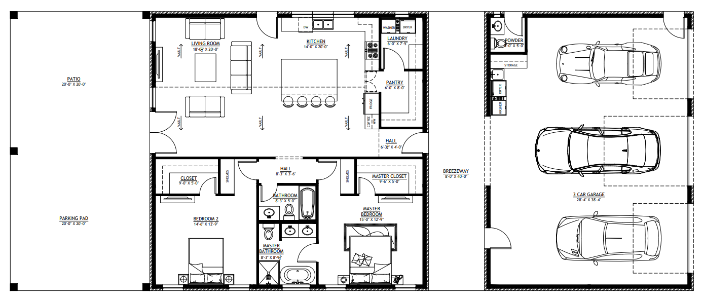 PL-71007-Y Young Barndominium House Plan