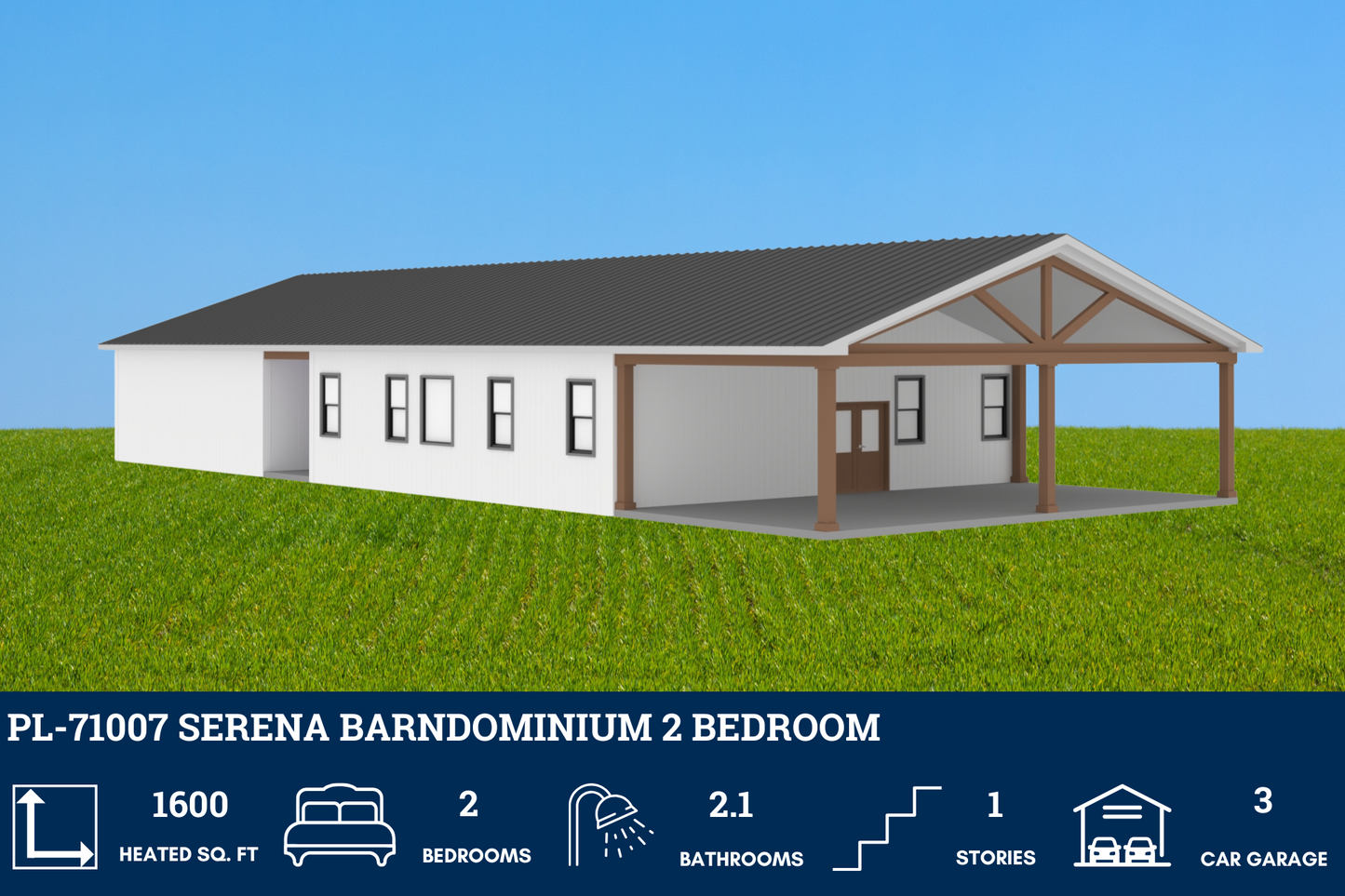 PL-71007 Serena Barndominium House Plan