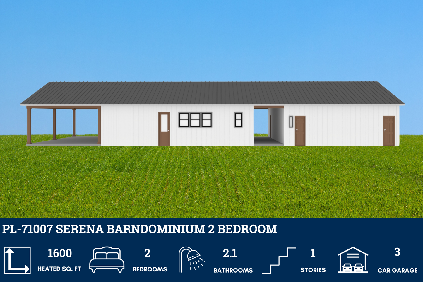 PL-71007 Serena Barndominium House Plan
