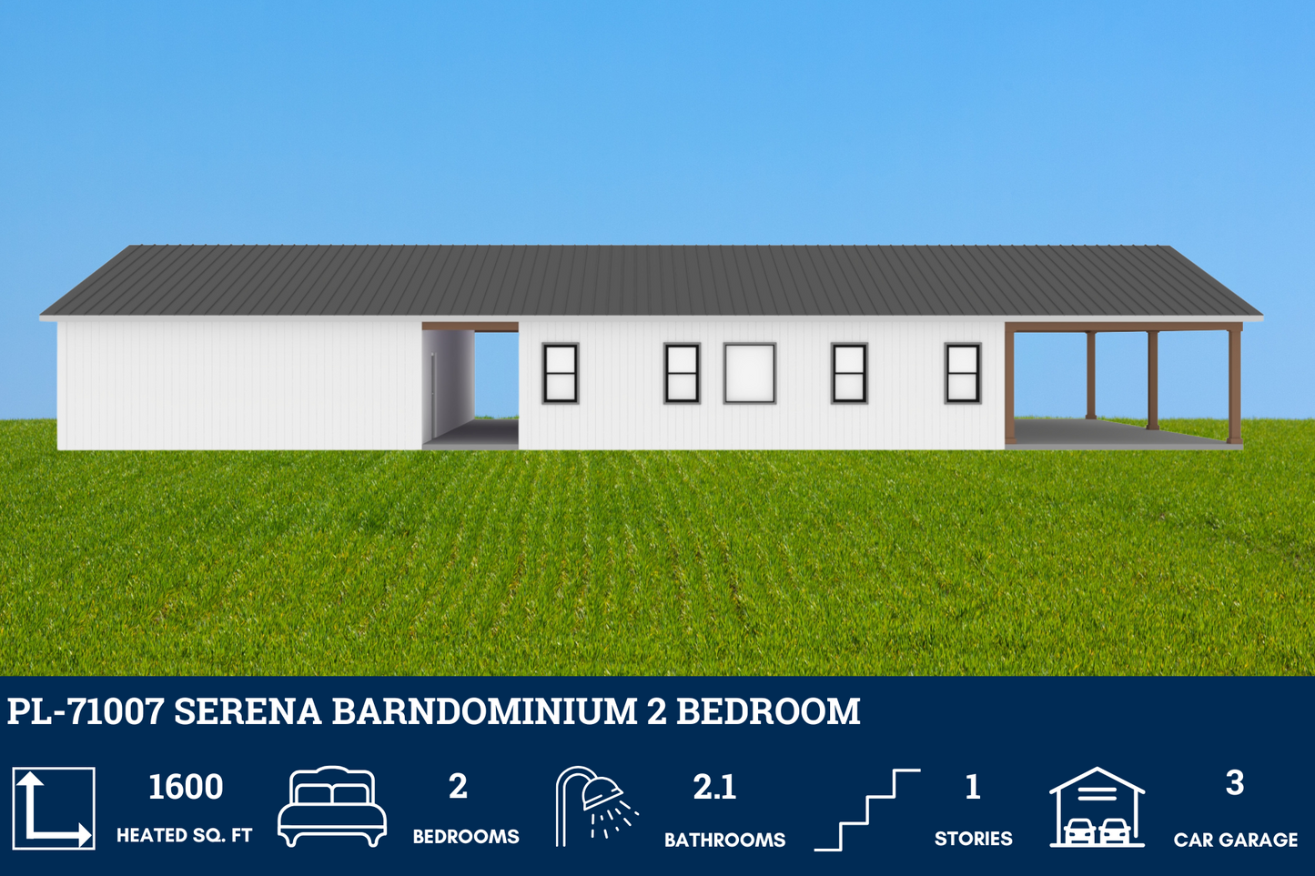 PL-71007 Serena Barndominium House Plan