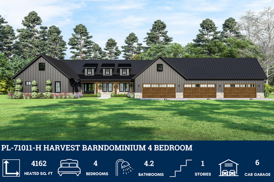 PL-71011-H Harvest Barndominium House Plan