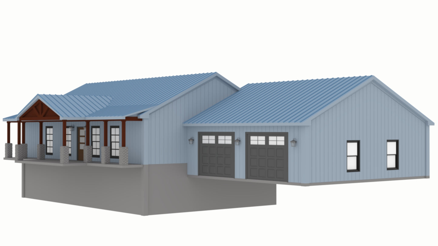 PL-60904 Paxton Barndominium House Plan