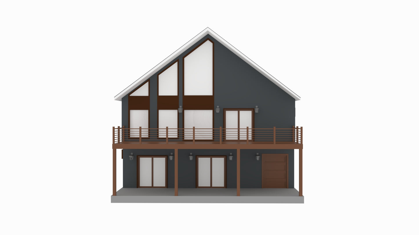 PL-2813 Lakeview Barndominium House Plan