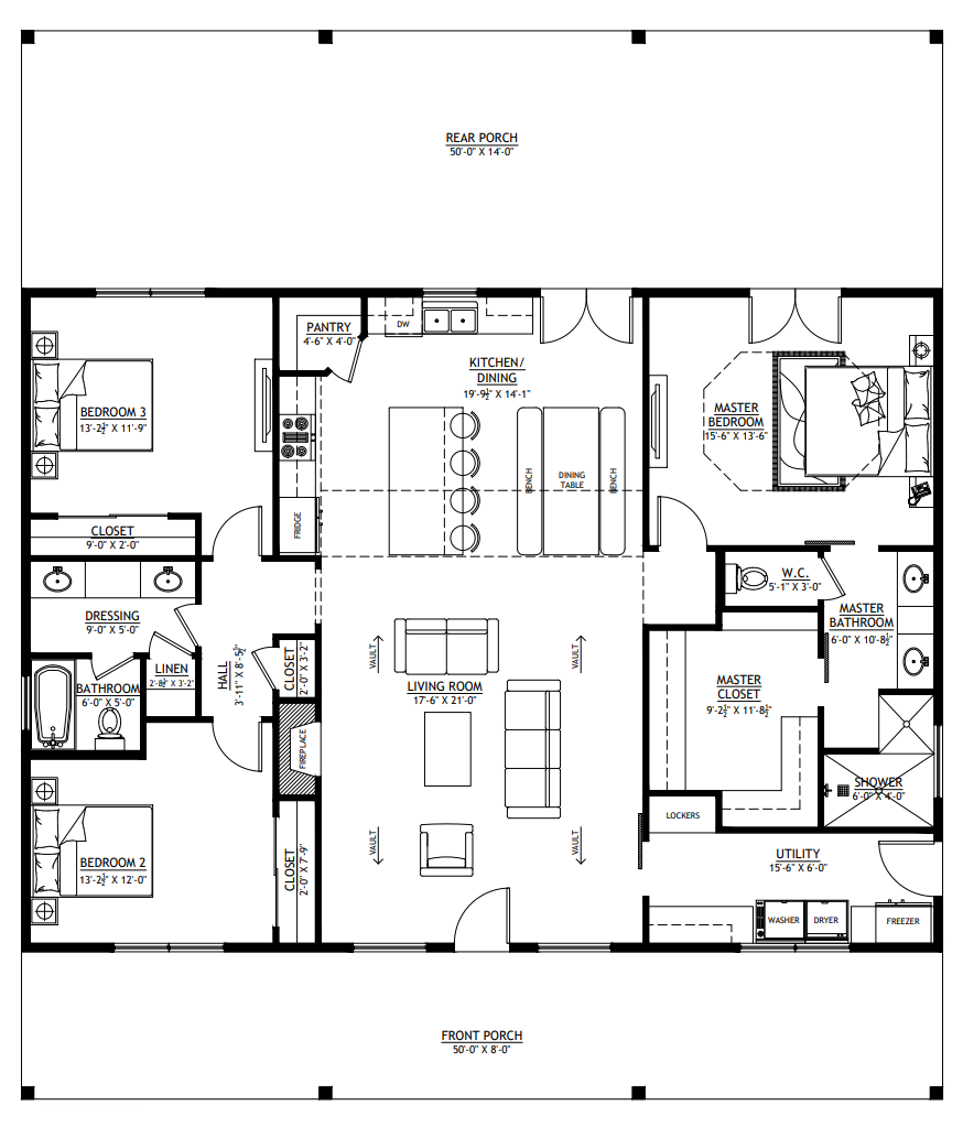RP-10002-L Langston Barndominium House Plan