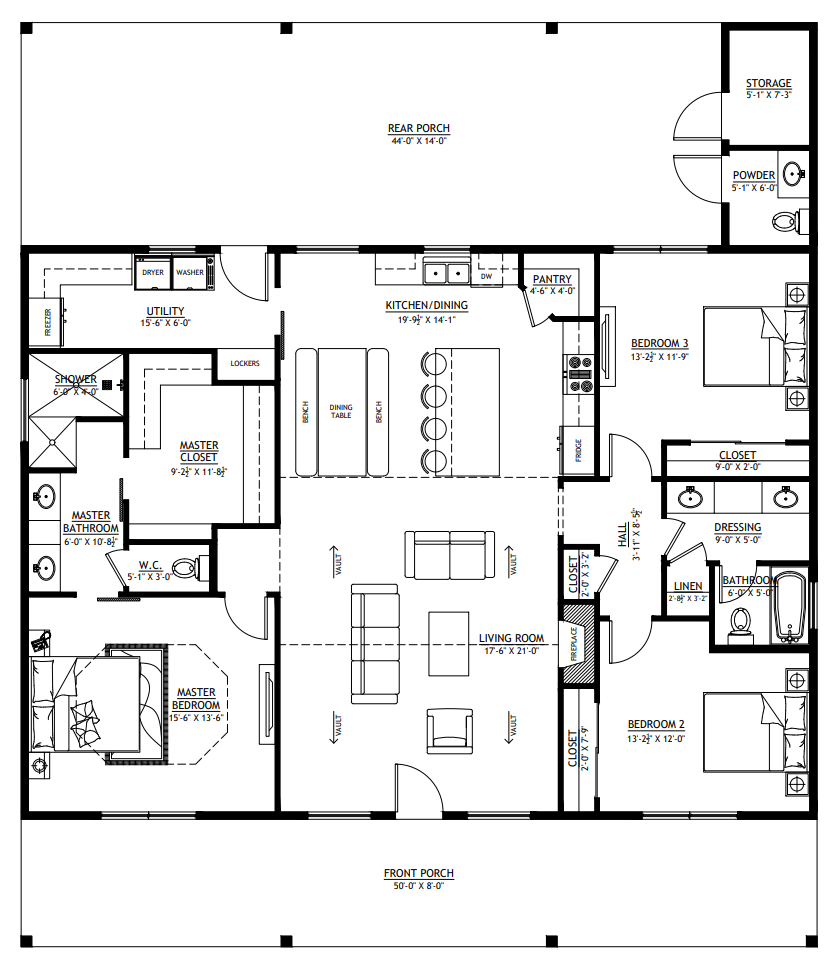 RP-10003 Henry Barndominium House Plan