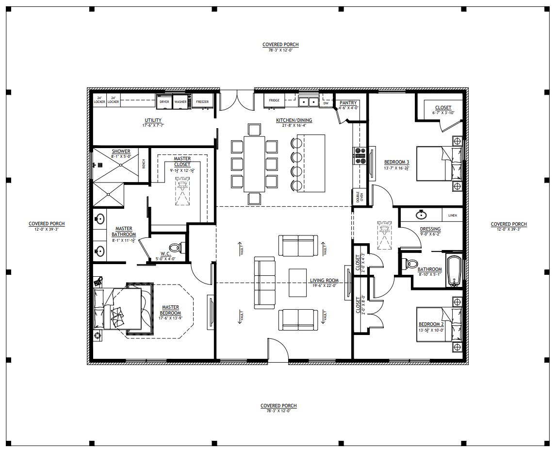 RP-10004 Randall Barndominium House Plan