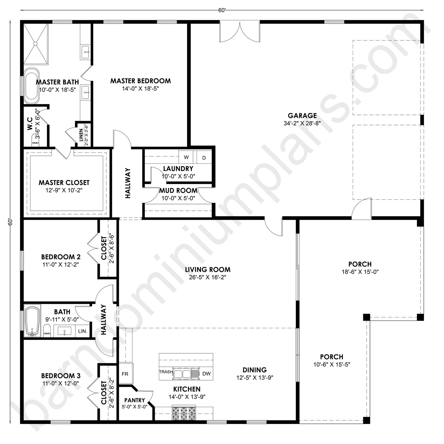 SS-30036 Barndominium House Plan