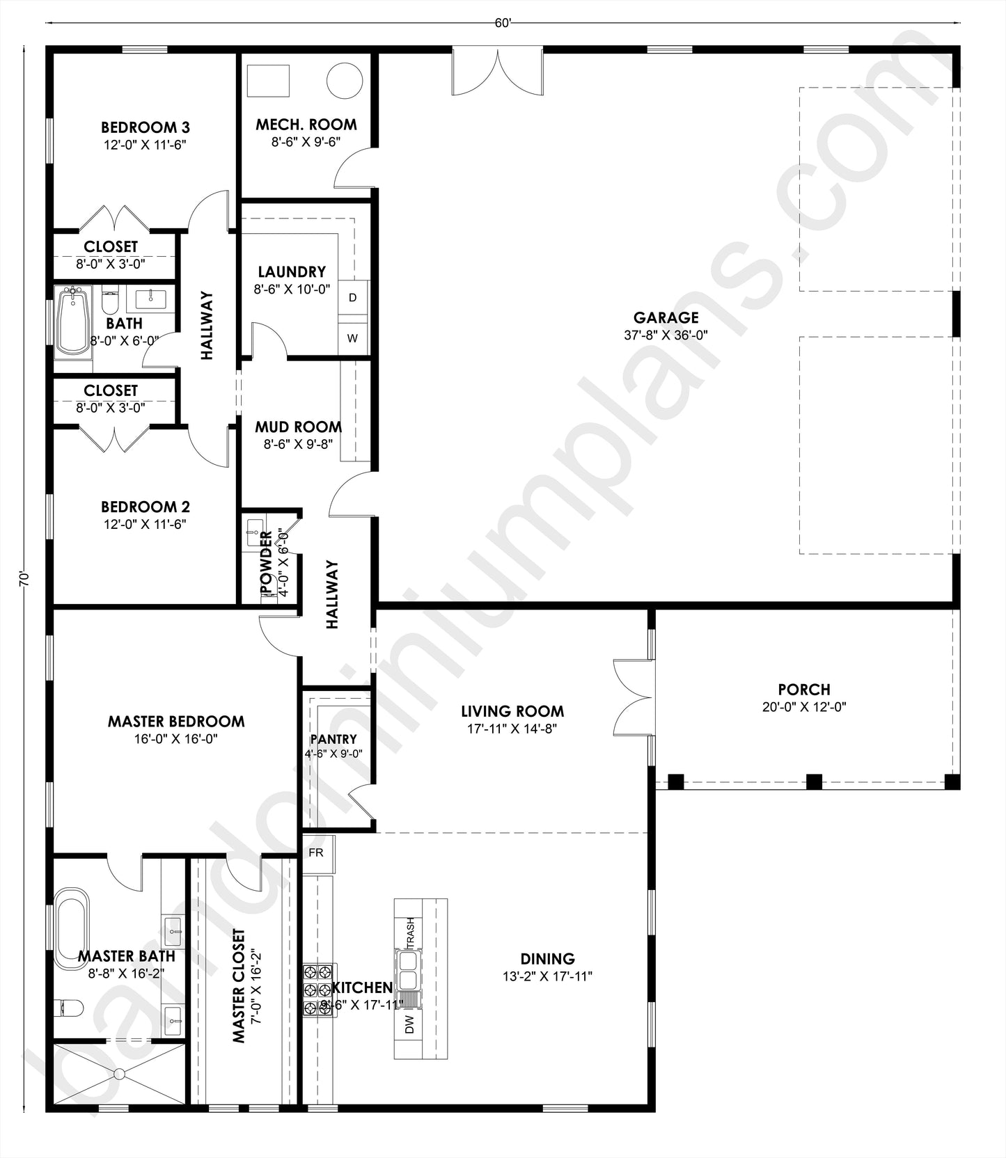 SS-30037 Barndominium House Plan