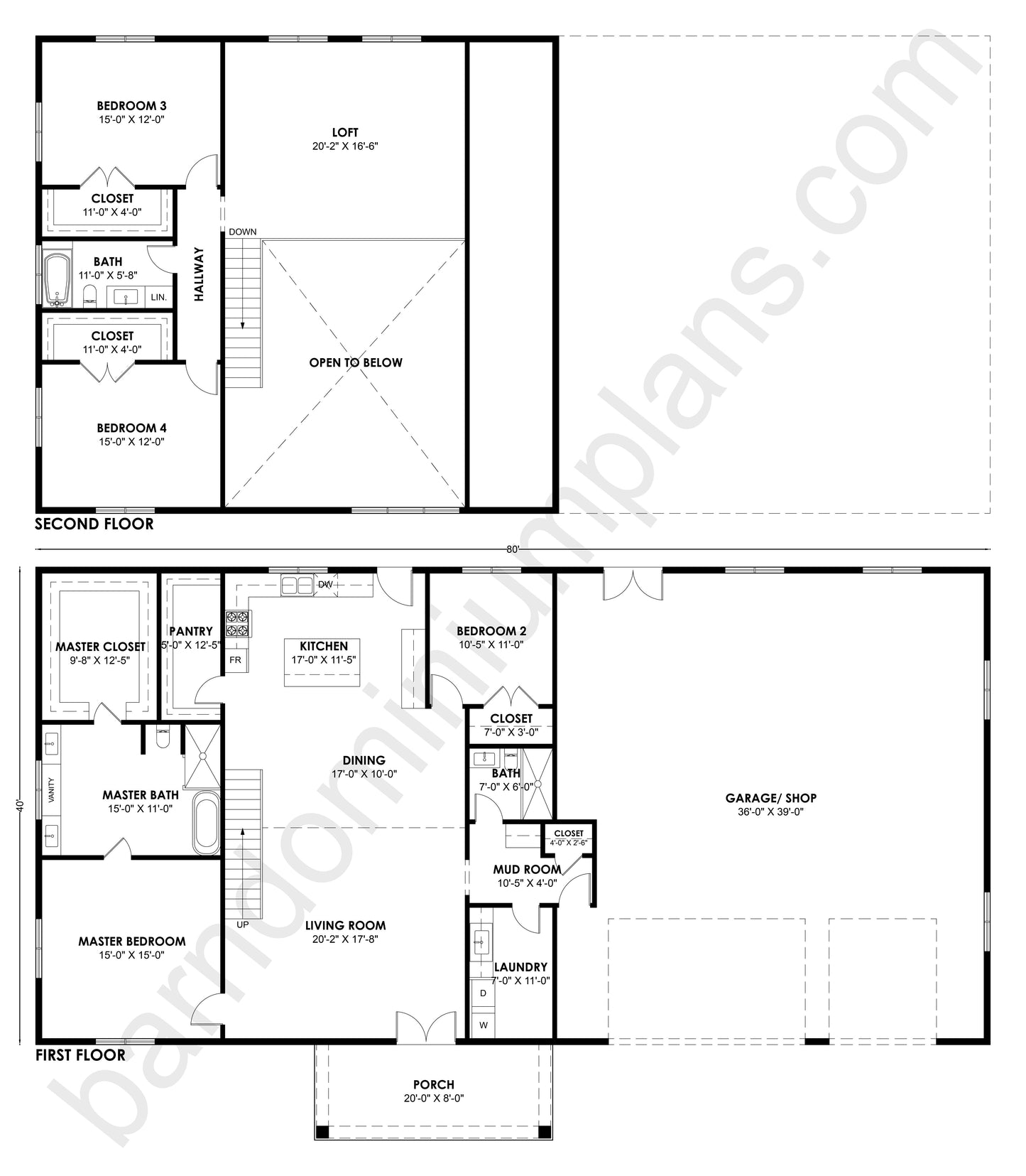SS-30048 Barndominium House Plan