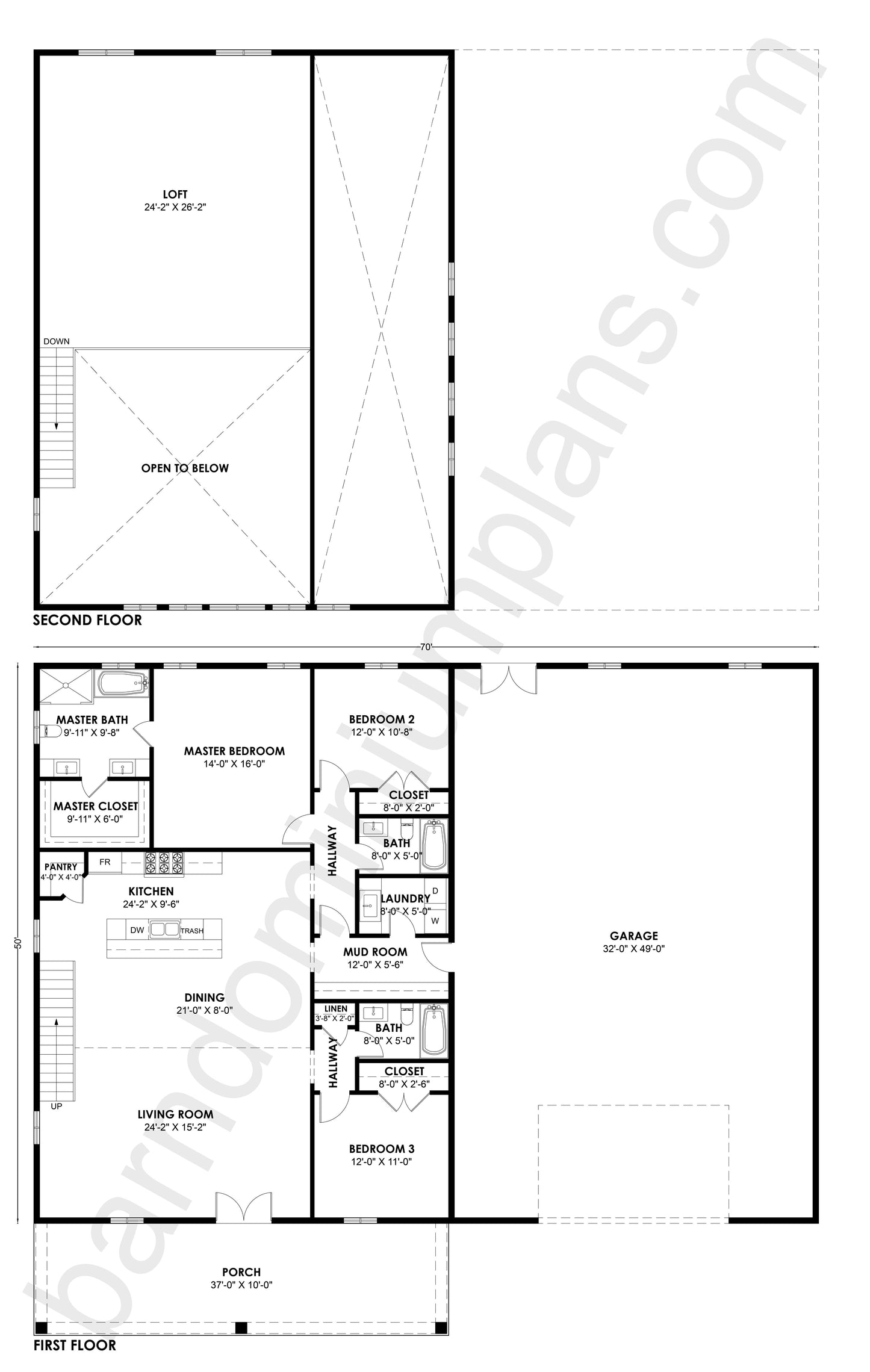 SS-30053 Barndominium House Plan