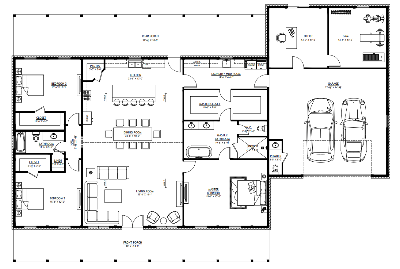 SV-5501-J Jacob Barndominium House Plan