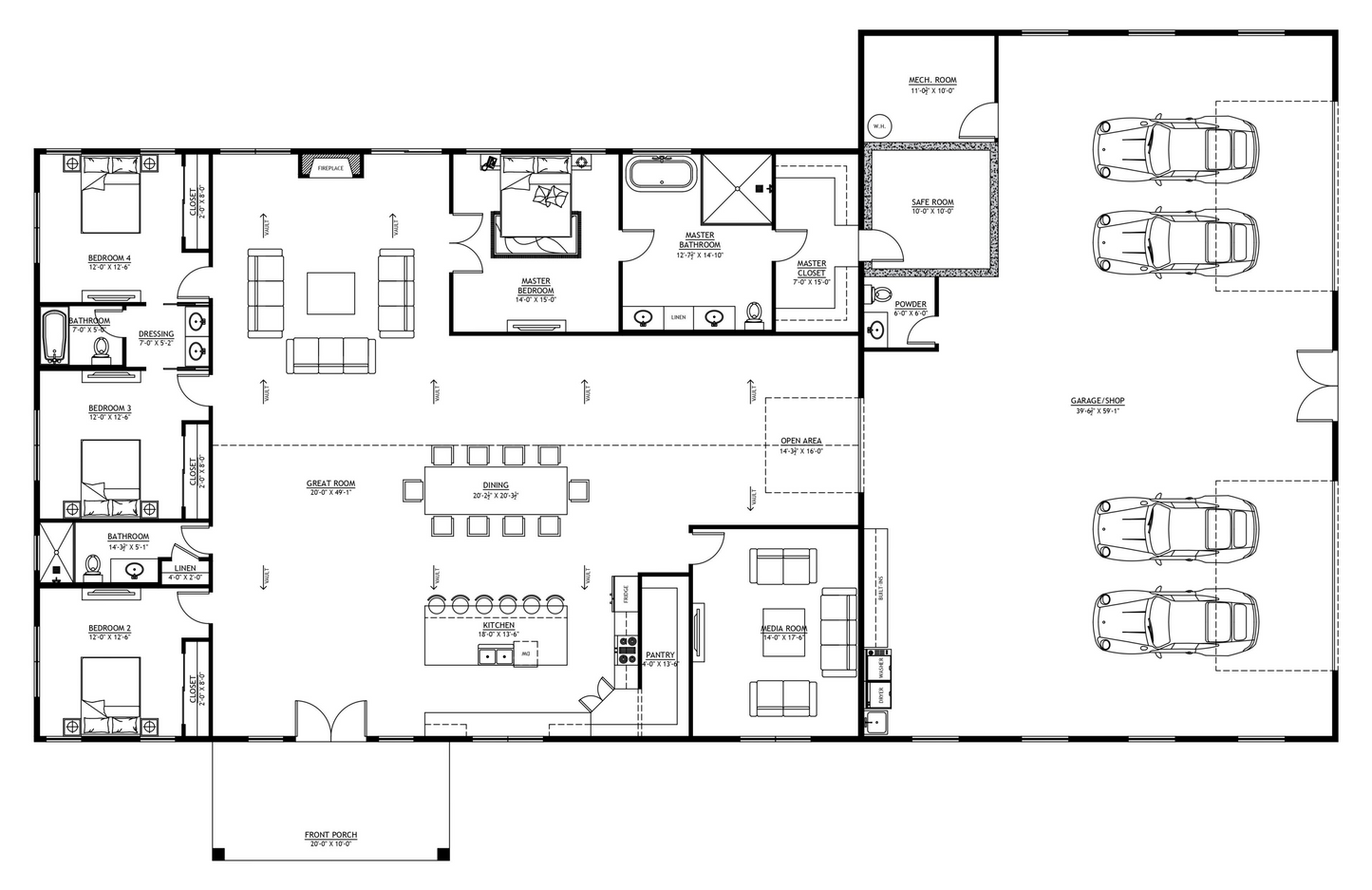 SV-5518 Beau Barndominium House Plan