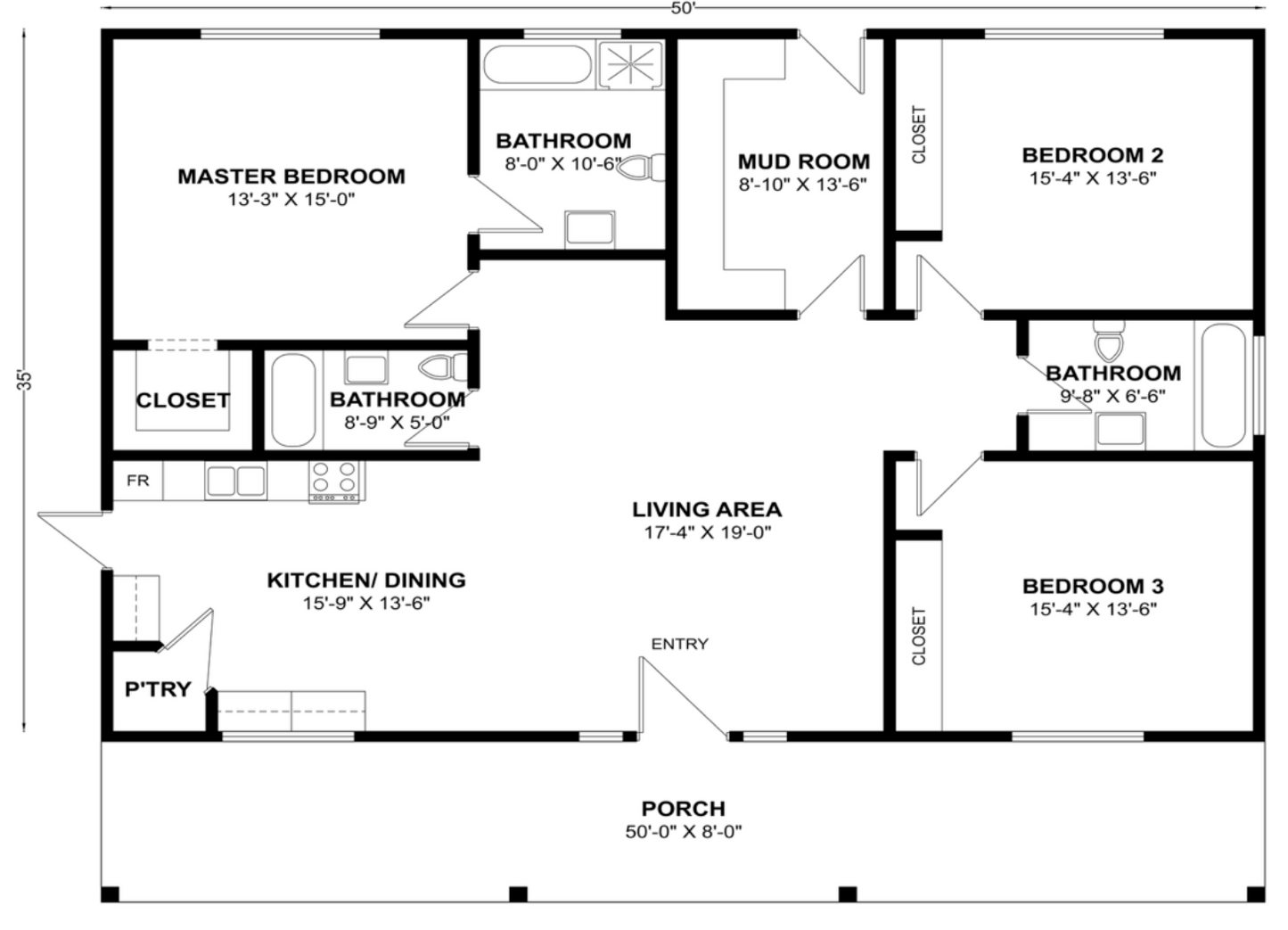 BCO-40097 Barndominium House Plan