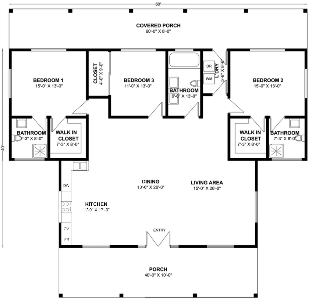 BCO-40098 Barndominium House Plan