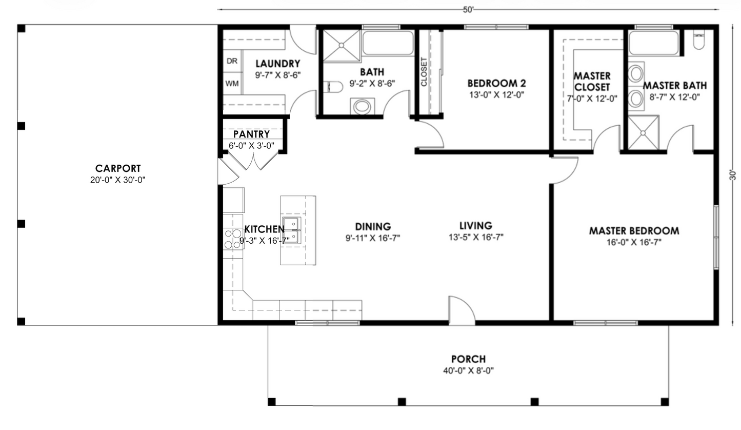 BCO-40168 Barndominium House Plan