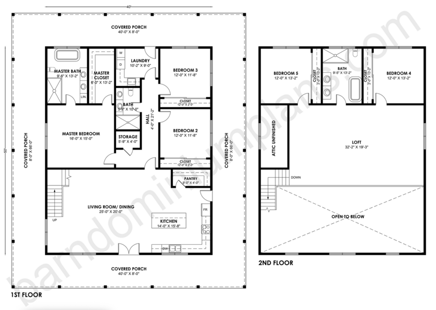 BCO-40206 Barndominium House Plan