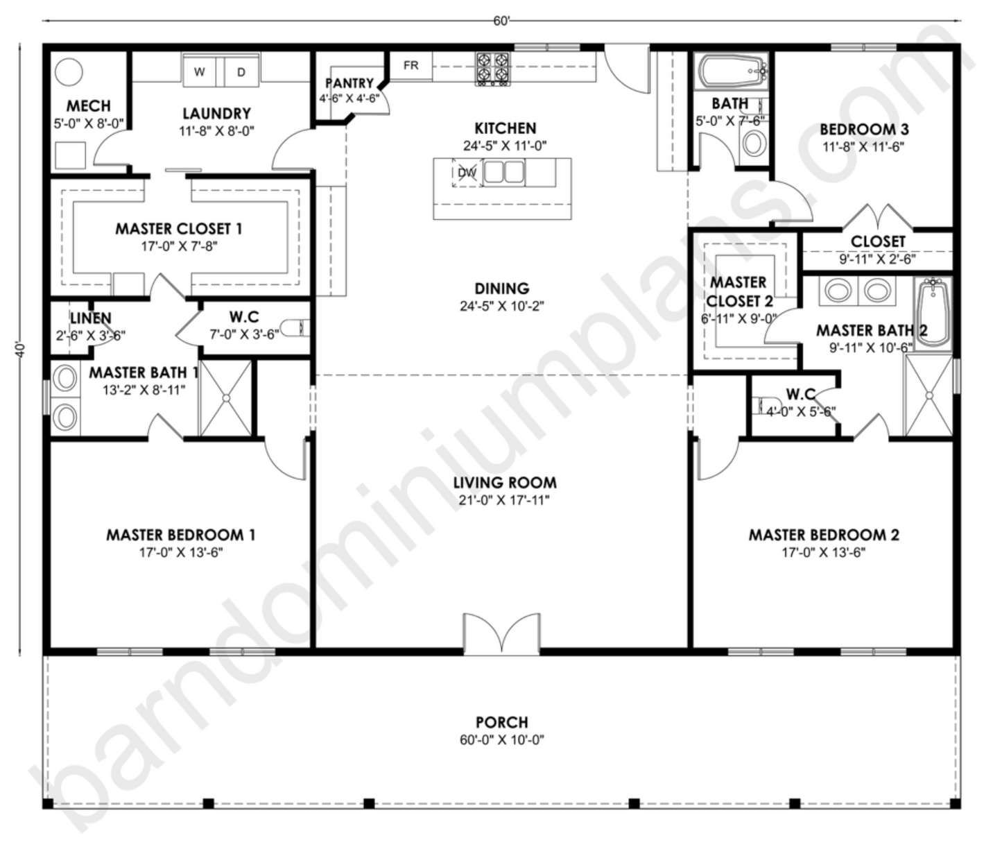 BCO-40217 Barndominium House Plan