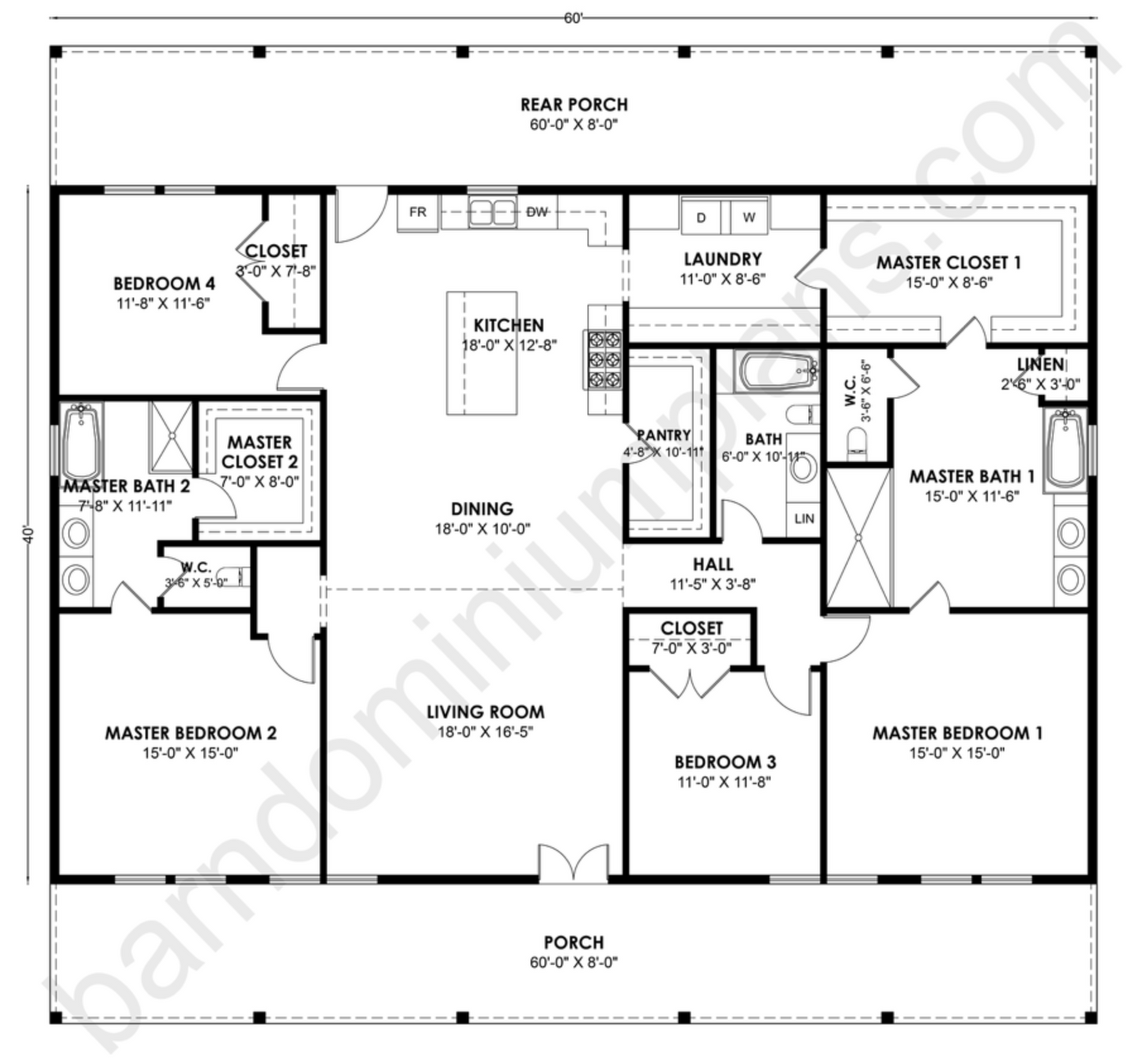 BCO-40201-M Barndominium House Plan