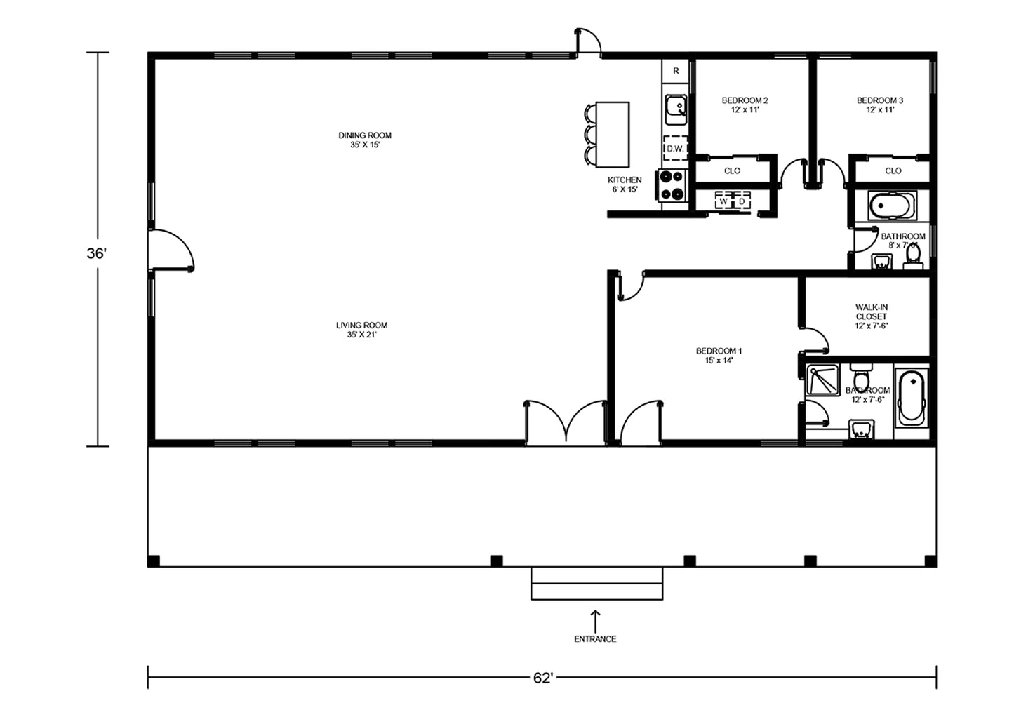 BCO-40012 Barndominium House Plan