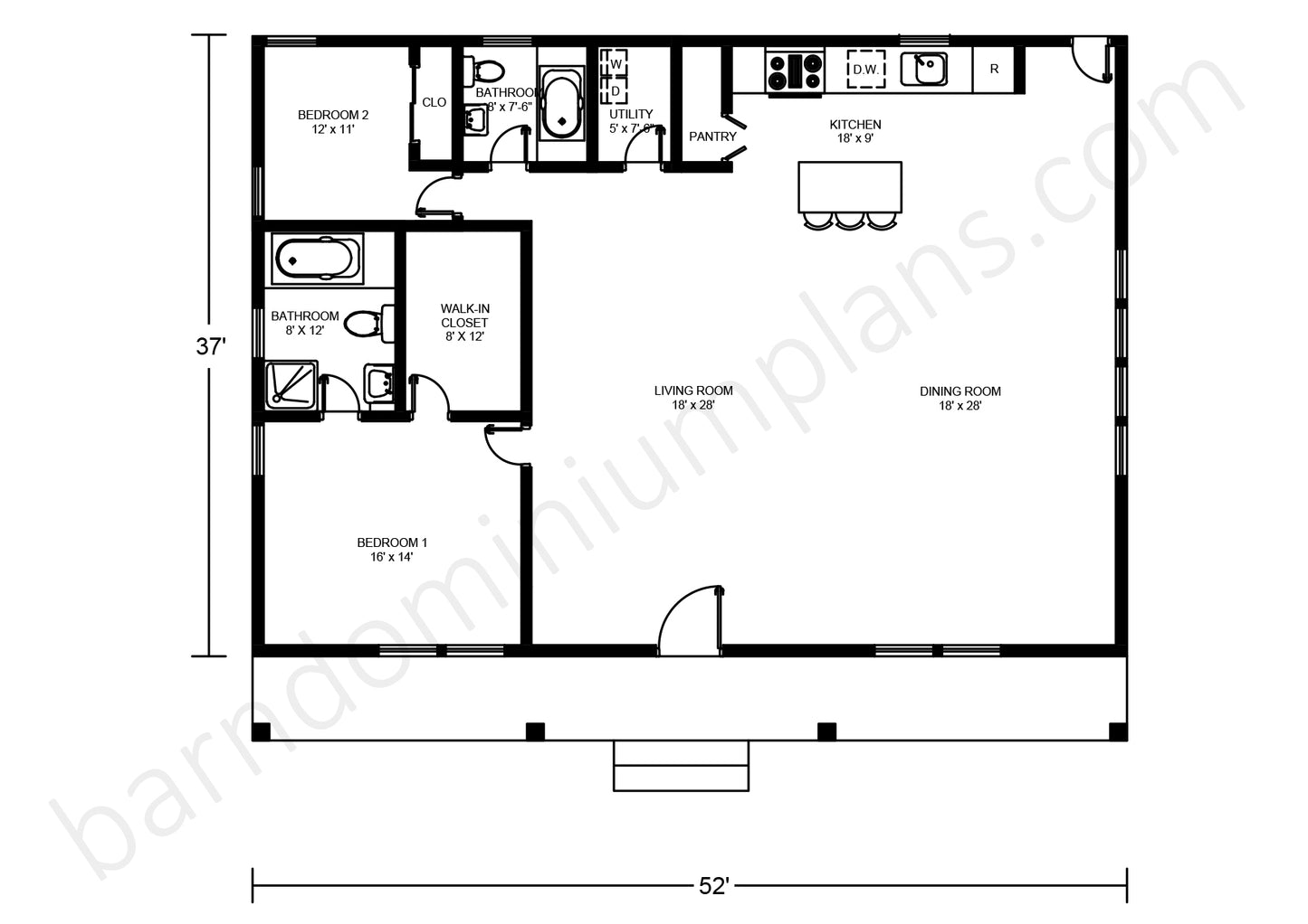 BCO-40022 Barndominium House Plan