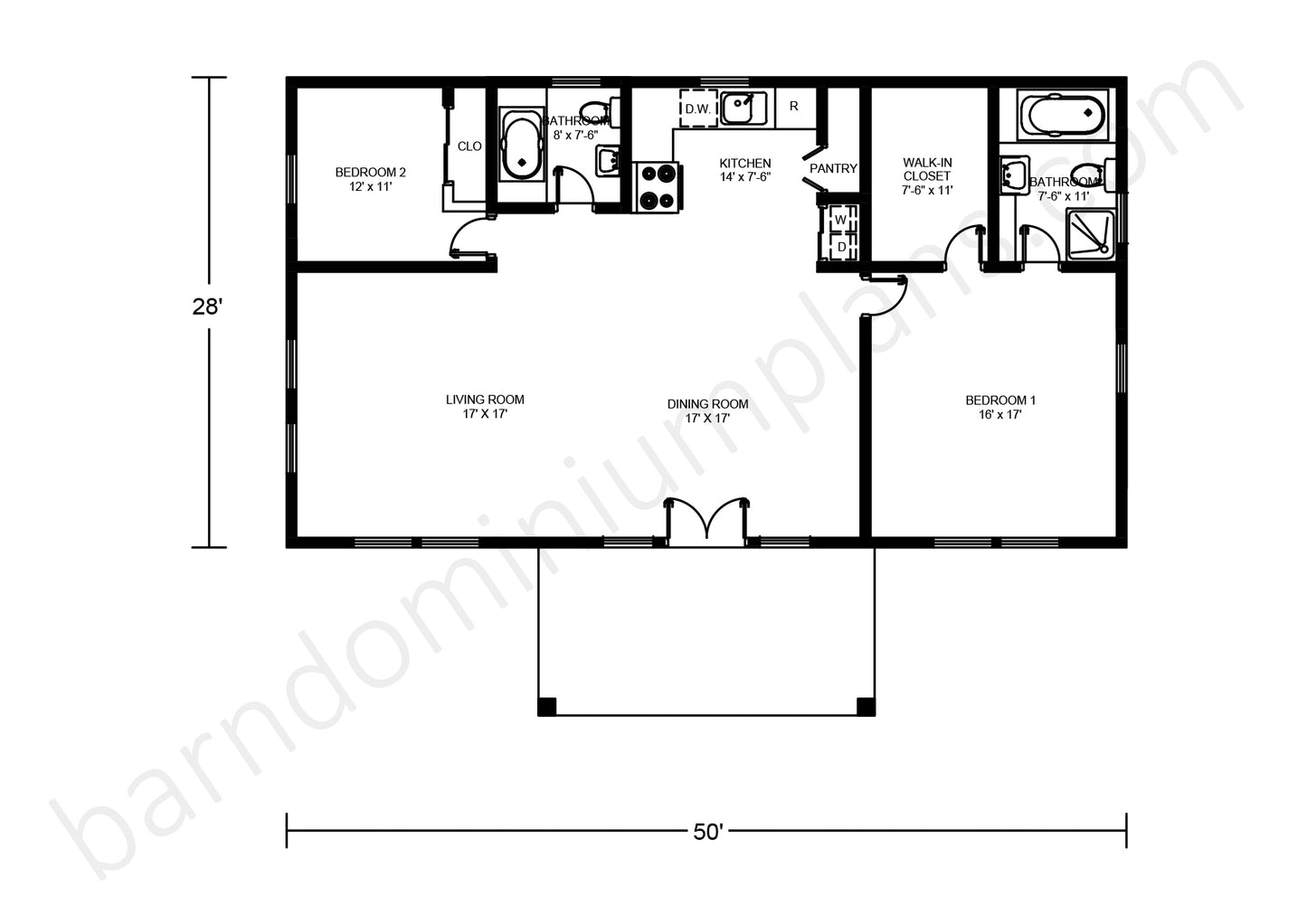 BCO-40024 Barndominium House Plan